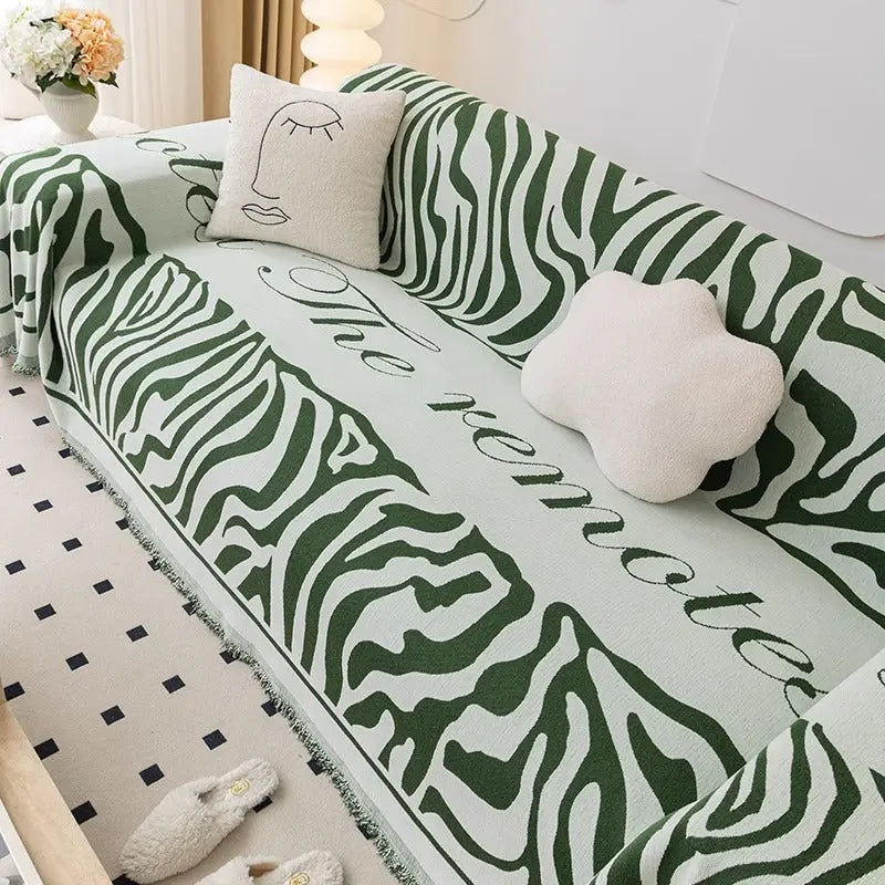 Plaid Canapé Chenille Strié CARINO Yb Perod Green-180X200cm