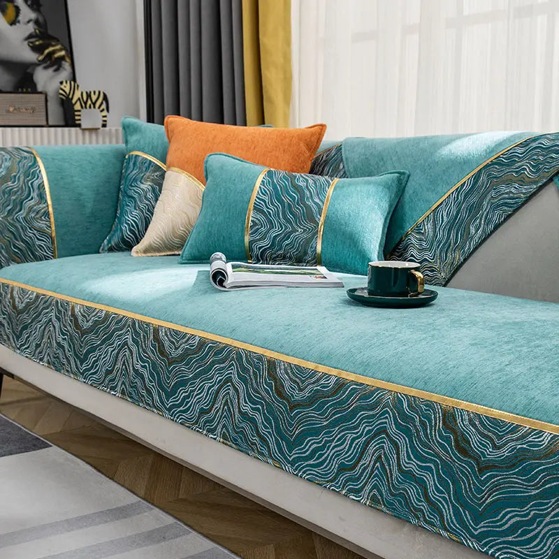 Plaid Canapé Chic Chenille LUXORA Green-90x90
