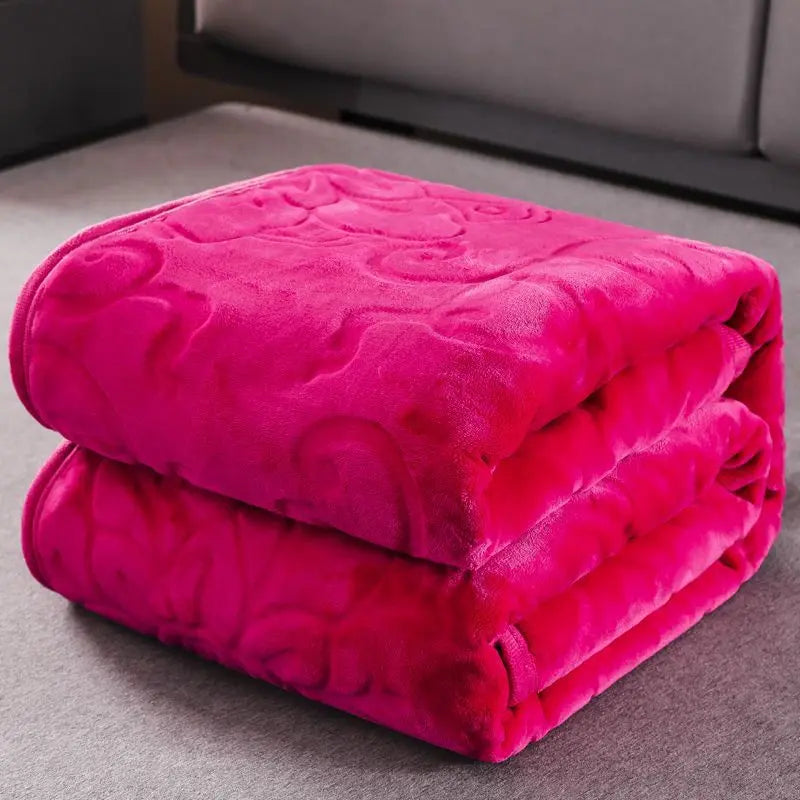 Plaid Canapé Flanelle Moderne ROSILO 120x200cm-Rose red