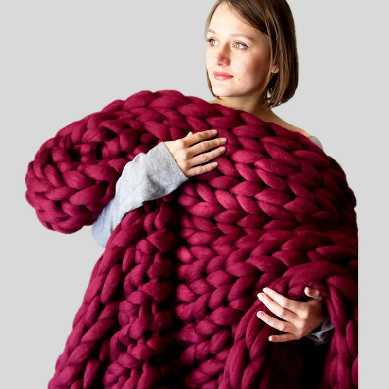 Plaid Canapé Jacquard TREVIS Wine red-100x120cm