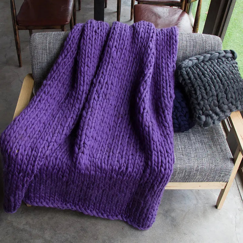 Plaid Canapé Jacquard TREVIS Violet-60x60cm