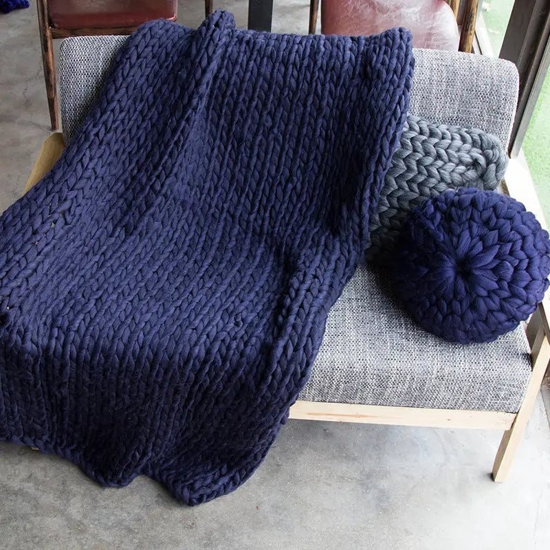 Plaid Canapé Jacquard TREVIS Navy-60x60cm
