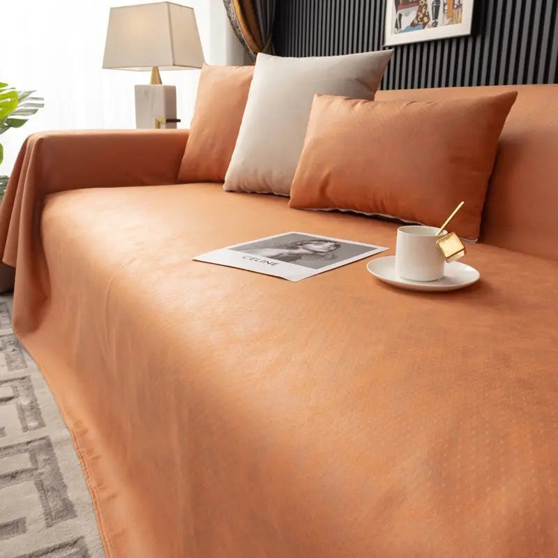 Plaid Canapé Moderne BLOSSOM Orange-210x300cm