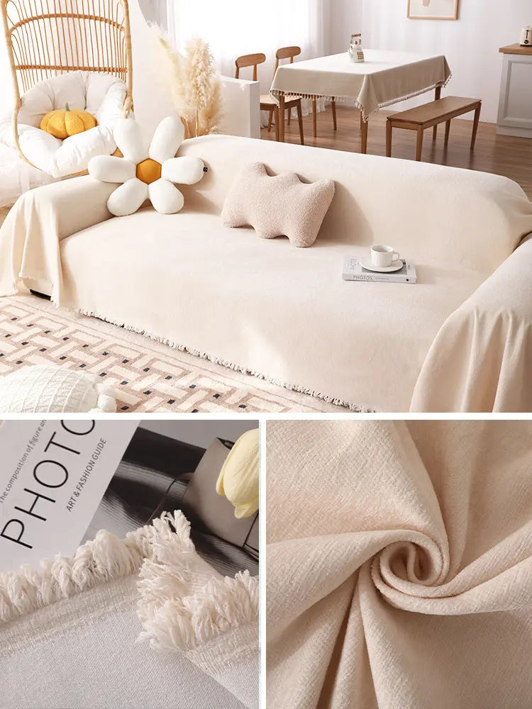 Plaid Canapé Multifonctionnal SOLARI Yb Youyun Creamy White-180x130cm