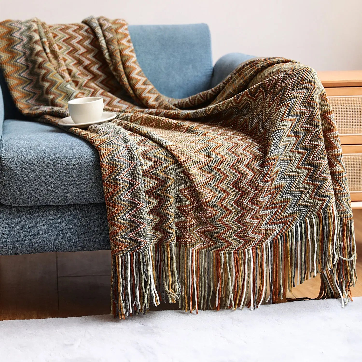 Plaid Canapé Nordique **BLOOMIA** Yellow-130X230CM