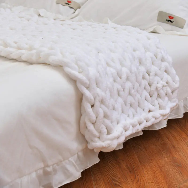 Plaid Canapé Tricot YARNEXA White-100X150
