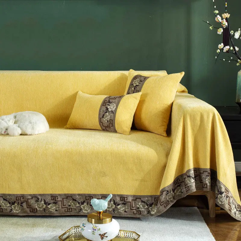 Plaid Canapé Universel DRUNKFLR Yellow-Double 180x260