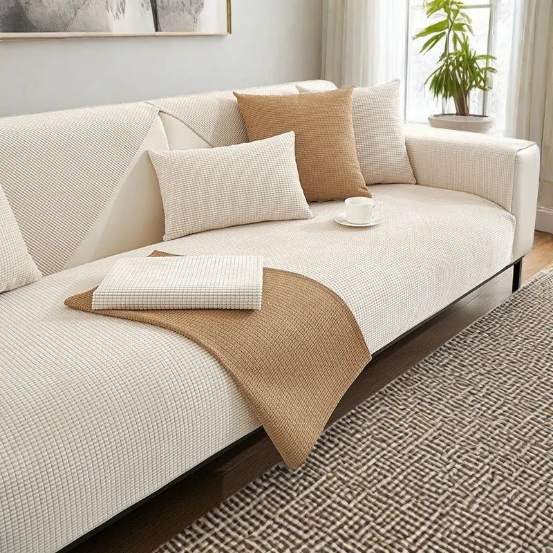 Plaid Canapé Velours Moderne SOFANTA Milky White-110x240 