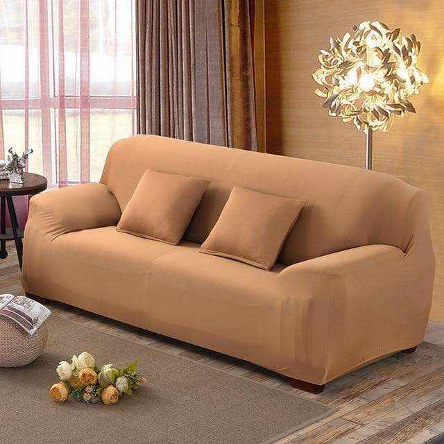 Housse canapé extensible SLIM coloris noir - élégance minimaliste salon contemporain