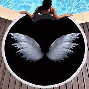 Serviette Plage Imprimée RIVERA Black-150x150cm