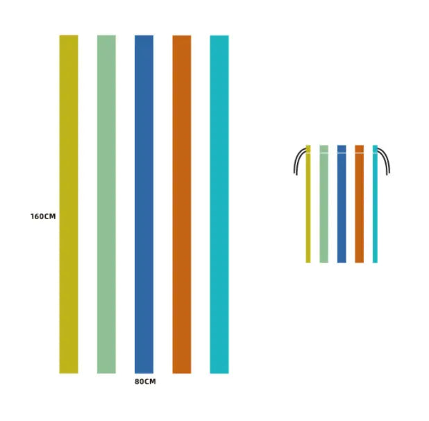 Serviette Plage Microfibre VAIANO Rainbow stripes-80x160cm printed storage bag