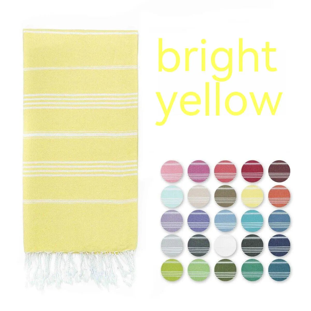 Serviette de Plage Luxe SABIT Turkish Stripe Bright Yellow-70x140