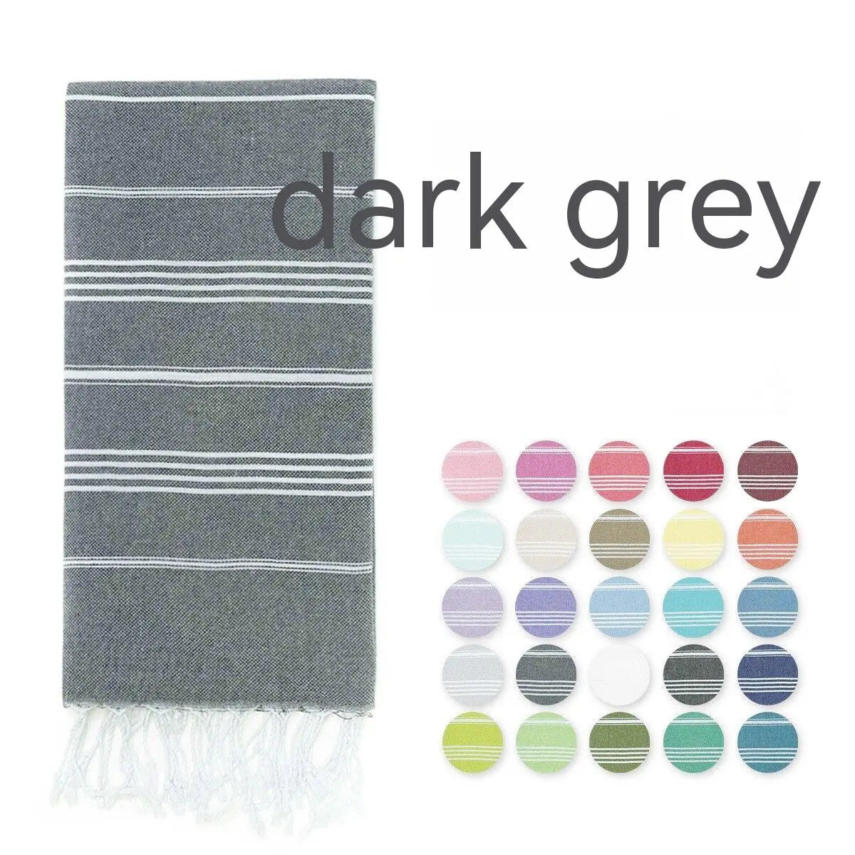 Serviette de Plage Luxe SABIT Turkish Stripes Dark Gray-70x140