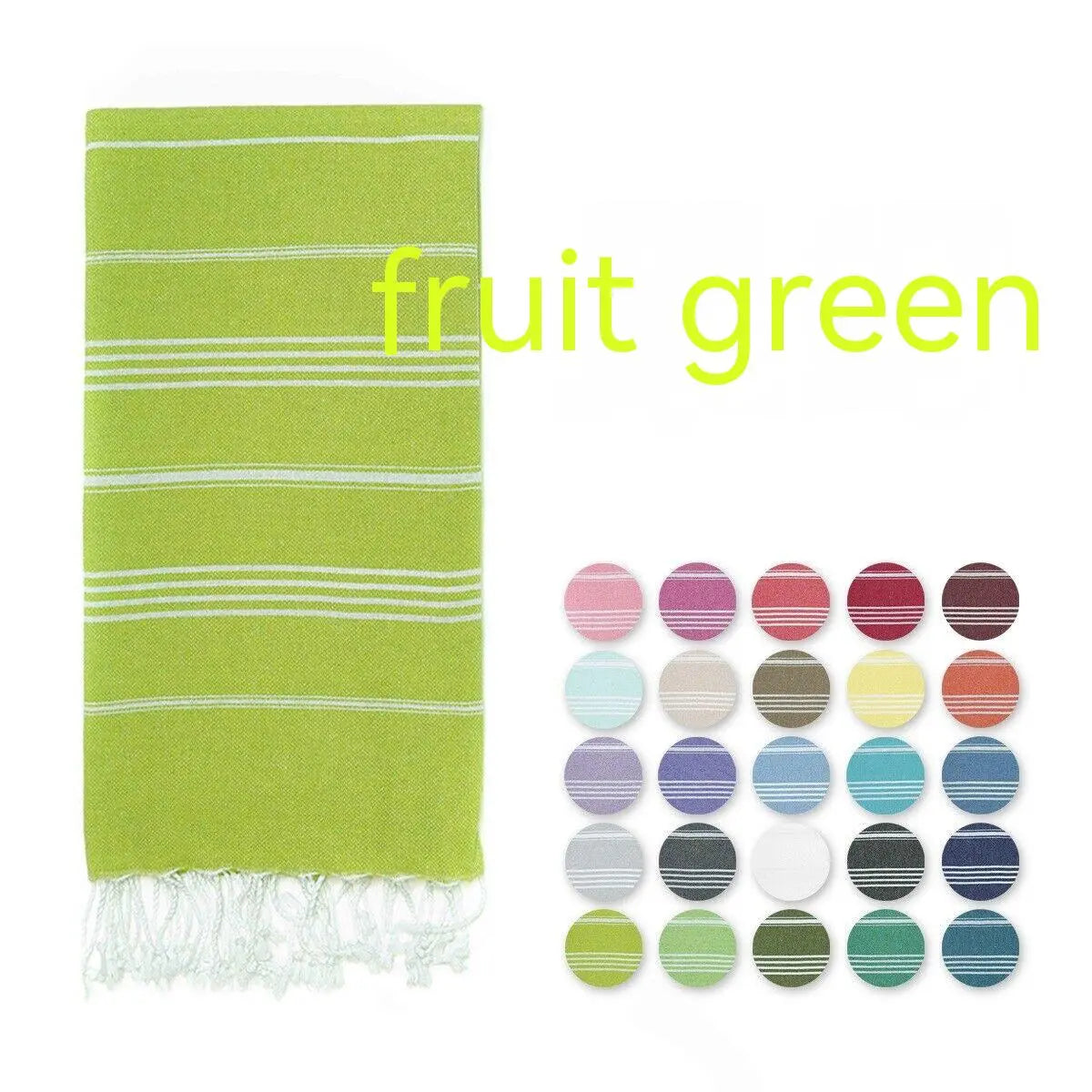 Serviette de Plage Luxe SABIT Turkish Stripe Fruit Green-90x180
