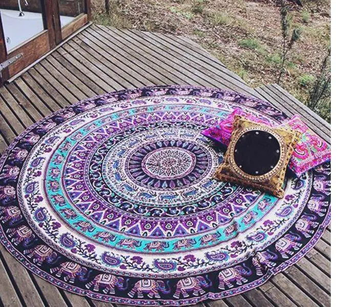 Serviette de Plage Ronde OCIOLLO Elephant