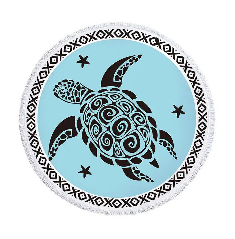 Serviette de Plage Ronde SOLARO Style 6-150x150cm
