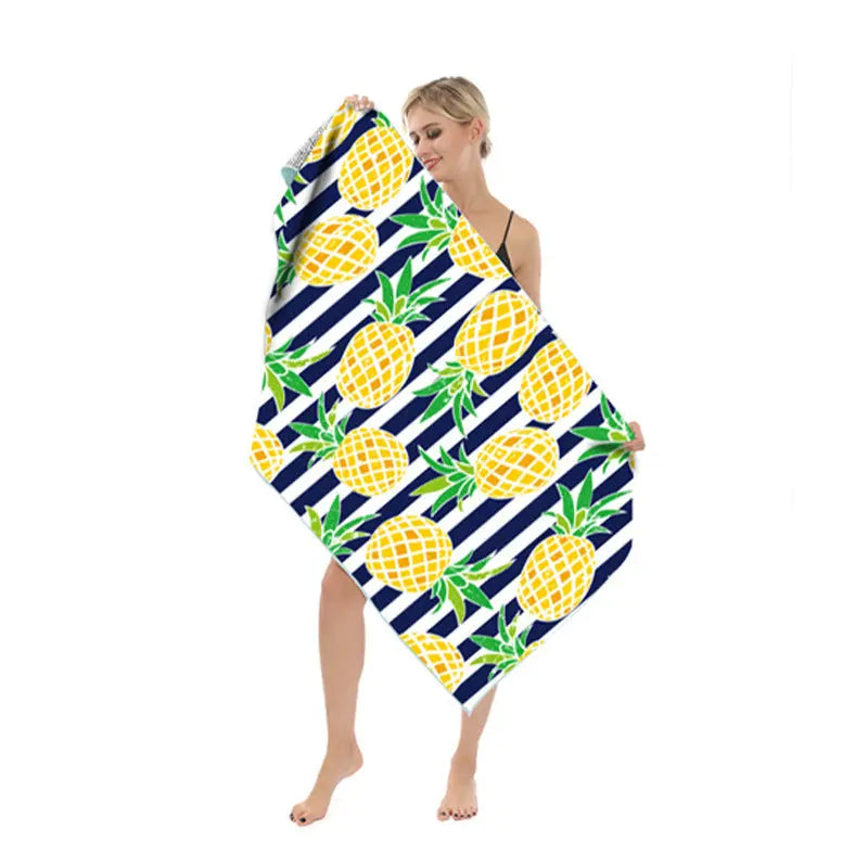 Serviette de Plage Séchage Rapide TULINO Striped Pineapple-80X160cm