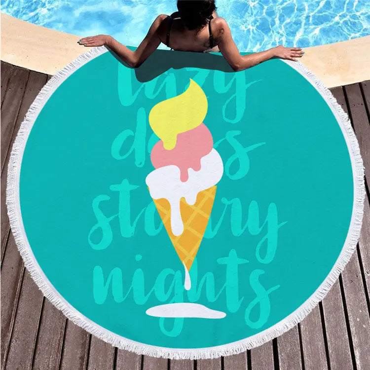 Serviette de plage imprimée RONDY 4 style-150 x 150cm